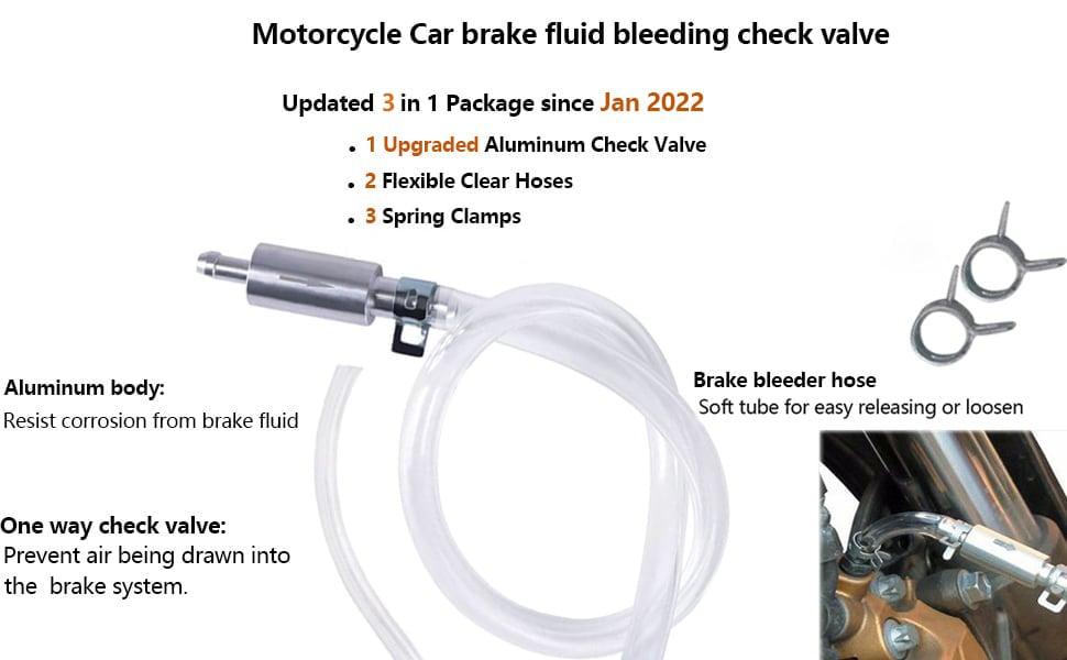 Brake Bleeder Hose One Way Check Valve