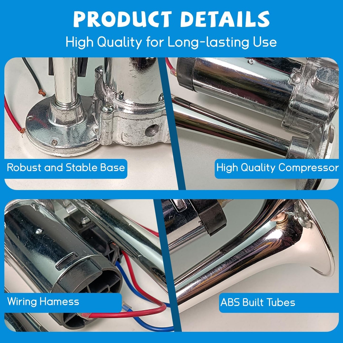 📯 LIMITED-TIME ! 🚗 Universal Dual Trumpet Air Horn Kit – 115dB, 12V, Complete Installation Kit 🔊