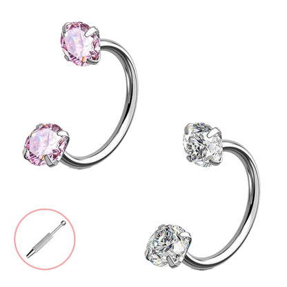 🔥Last Day 50% OFF - Horseshoe Gem Nose Ring – Internally Threaded & Comfortable