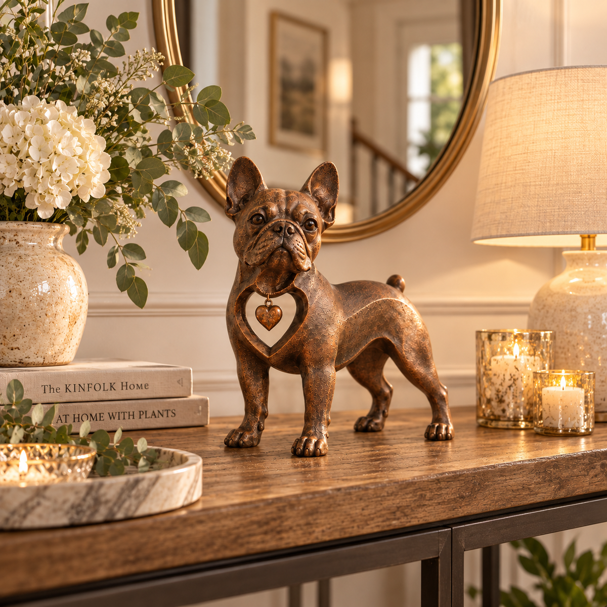 ⭐Heritage Charm French Bulldog Sculpture – Vintage Iron Frenchie Accent for Timeless Interiors