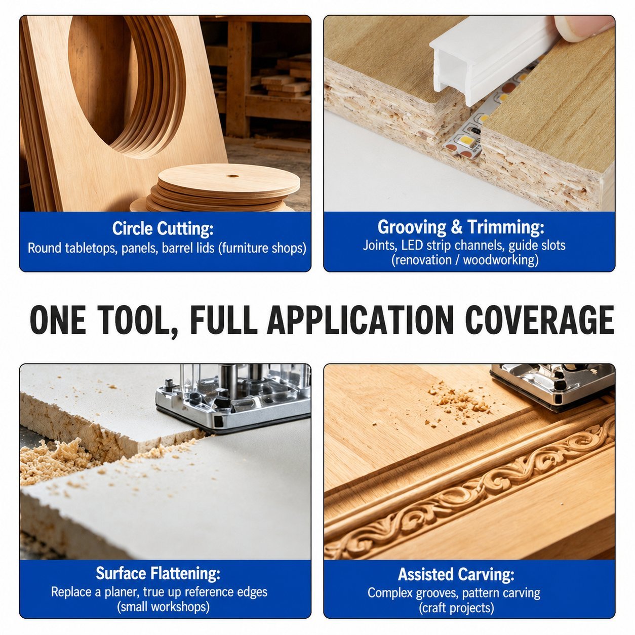 Precision Router Circle Cutting Jig – Straight Edge Woodworking Guide Tool