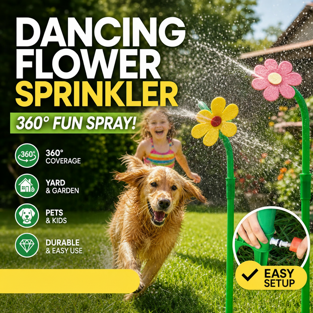 ✨️49% OFF! Boost your courtyard happiness! 360° Rotating Dancing Flower Sprinkler-Funny Dancing Flower Yard Lawn Sprinkler