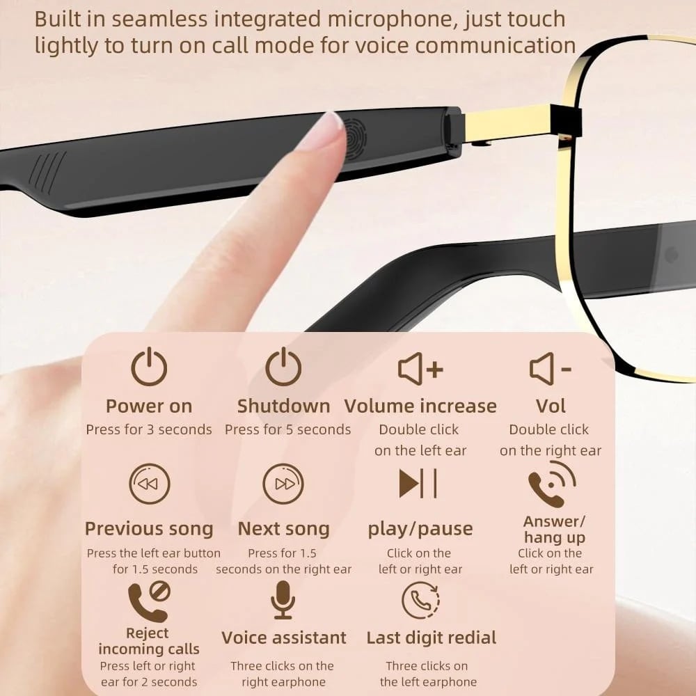 💕Hot sale 49% OFF😎 Smart Bluetooth 5.4 Audio Sunglasses – Open-Ear, UV & Blue Light Protection