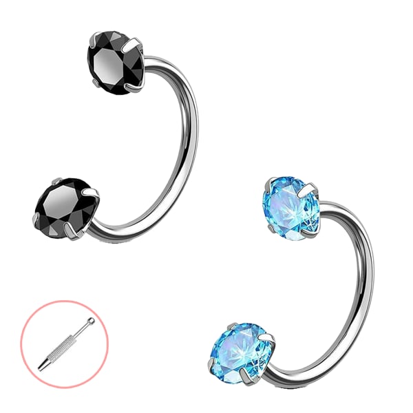 🔥Last Day 50% OFF - Horseshoe Gem Nose Ring – Internally Threaded & Comfortable