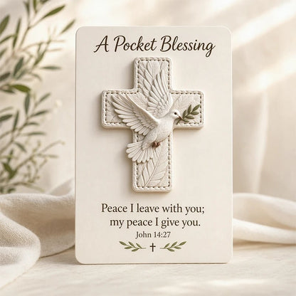 🙏🕊️ Christian Bird Pocket Cross Gift for Peace & Encouragement