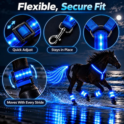 💎Horse LED Night Glow Protection Gear 6-Piece Full Set🐎