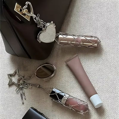 🔥Limited Time 49% Off✨Lipstick Holder Keychain with Mirror