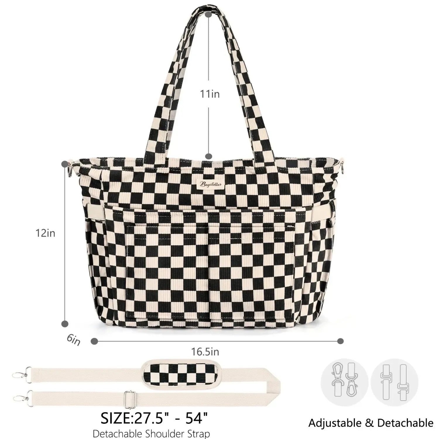 🎒Corduroy Tote Bag for Women, 15.6 inch Laptop Work Bags with Large Cup Holder