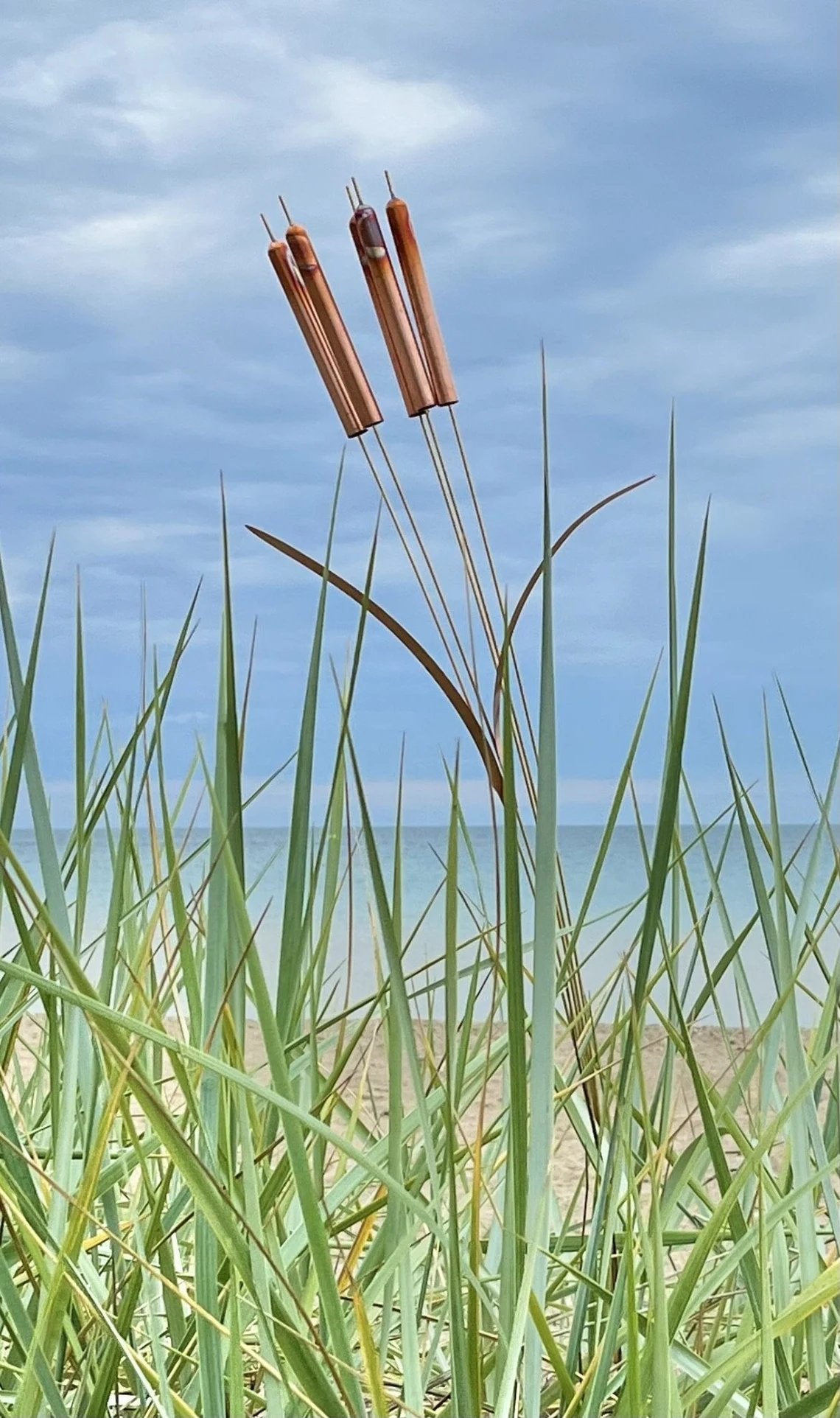 Copper Cattail Wind Chimes