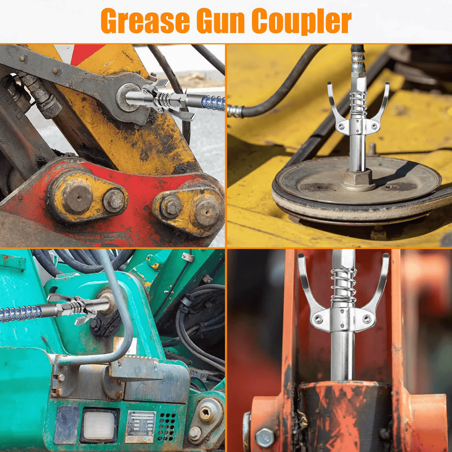 12000PSI 6-Jaw Stainless Steel Leak-Proof Universal Grease Tool Coupler