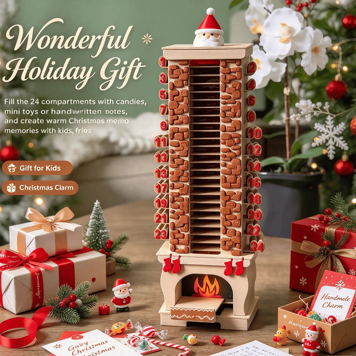 🎄Santa Chimney Advent Calendar – 24-Day Christmas Countdown🎁