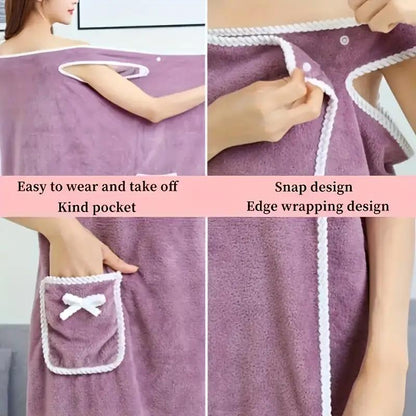 🏆 50K+ SOLD! ✨ Plus Size Women's Wearable Shower Skirt