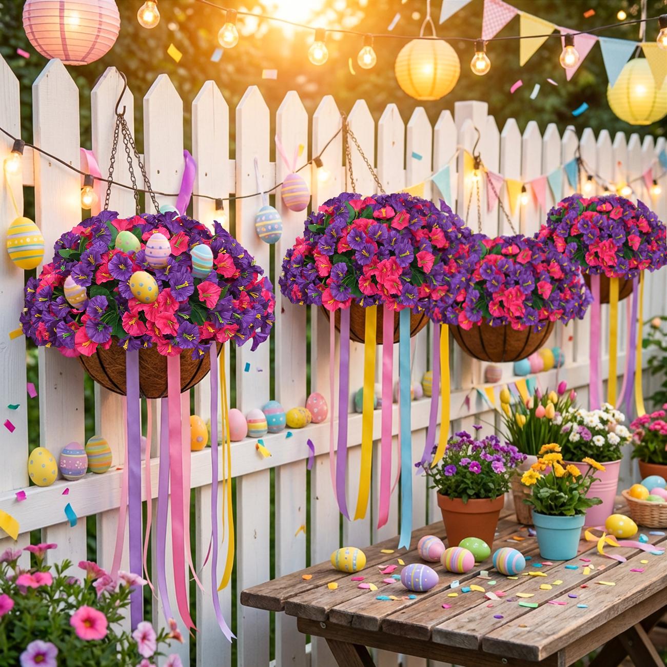 ⚡Hot Sales 49% OFF🔥Artificial hanging plant and flower basket, perfect for spring and summer outdoor decoration