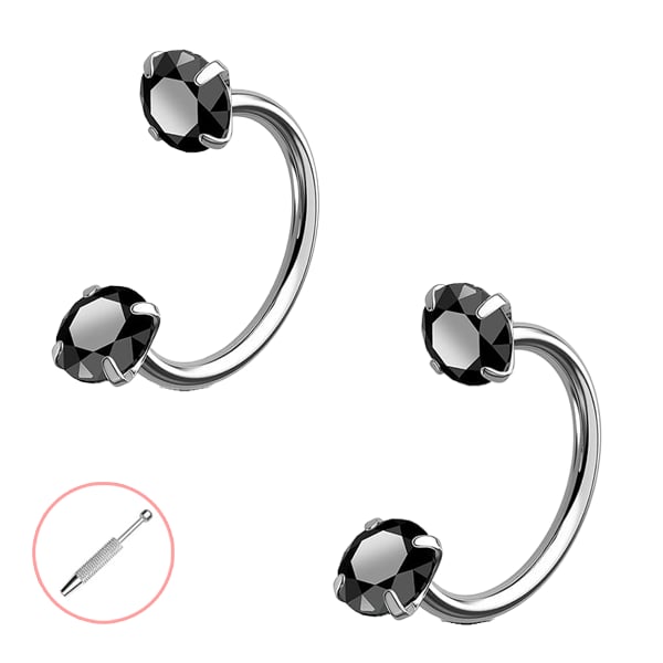 🔥Last Day 50% OFF - Horseshoe Gem Nose Ring – Internally Threaded & Comfortable