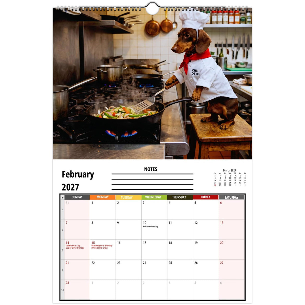 ✨ Funny Dachshund Wall Calendar 2027
