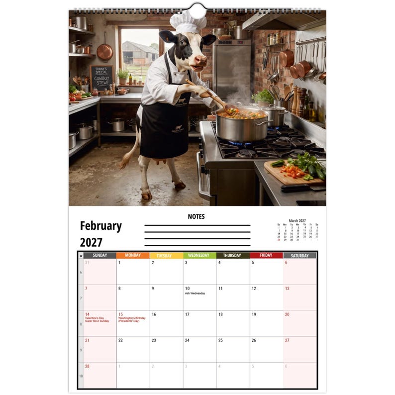 Funny Cows Wall Calendar 2027