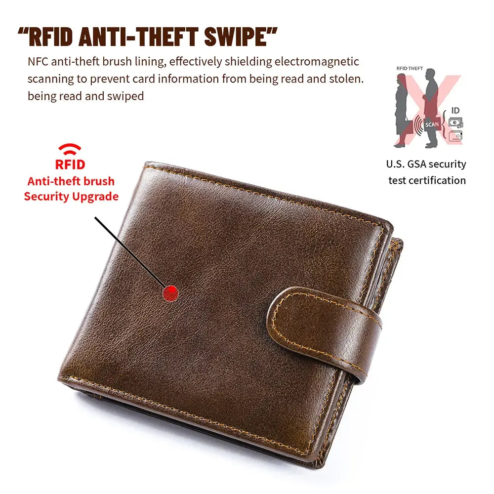 VINTAGE Top Grain Leather Bi-Fold Wallet – Classic Design, Ample Storage