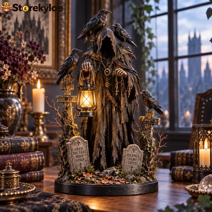 🐦‍⬛ Keeper Of The Last Light – Raven Guardian Lantern Statue