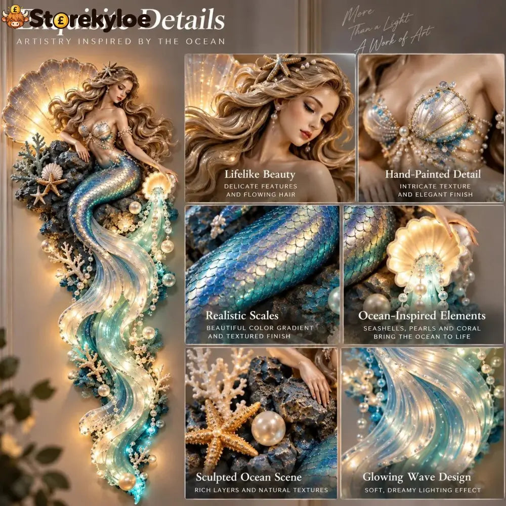⏰Limited Stock 49% OFF - 🌊✨ Enchanted Ocean Legends™ Lighted Wall Décor Collection 🐋🧜‍♀️