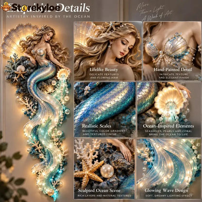 ⏰Limited Stock 49% OFF - 🌊✨ Enchanted Ocean Legends™ Lighted Wall Décor Collection 🐋🧜‍♀️