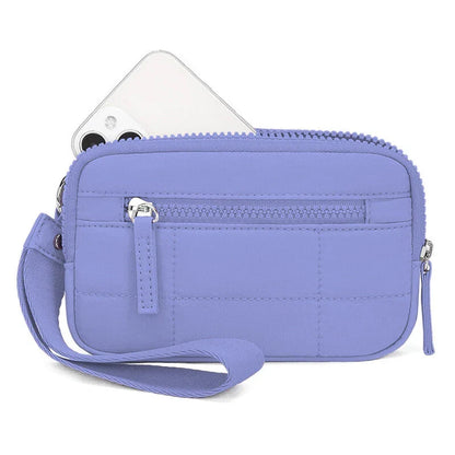 Wristband Travel Wallet Wristlet Nylon Quilted Purse Women Credit Card Holder