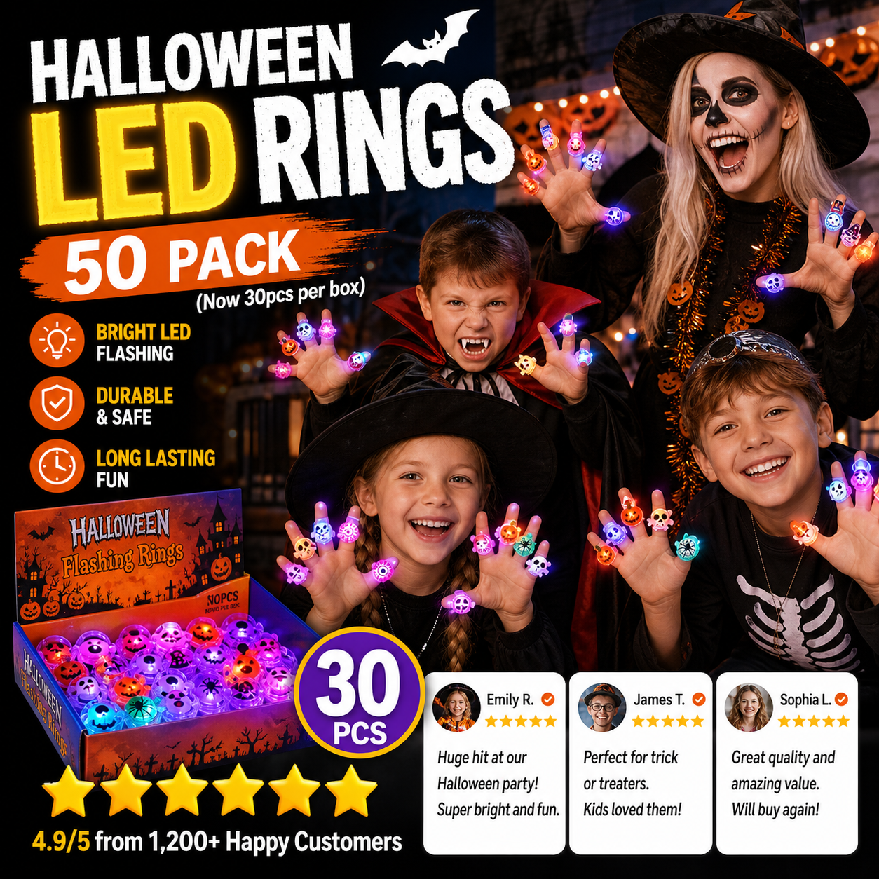 🎁LED Light Halloween Glowing Ring