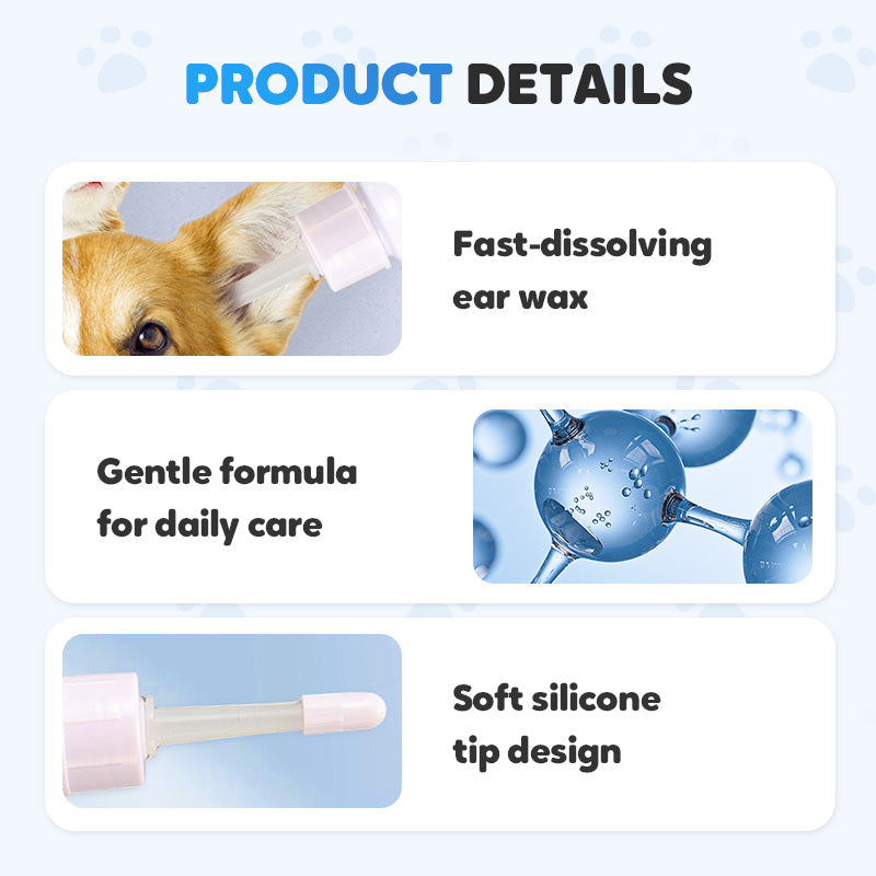 🔥Pet Ear Cleaning Ear Drops For Cats And Dogs - To Remove Earwax And Ear Mites - Ear Canal Cleaning Solution