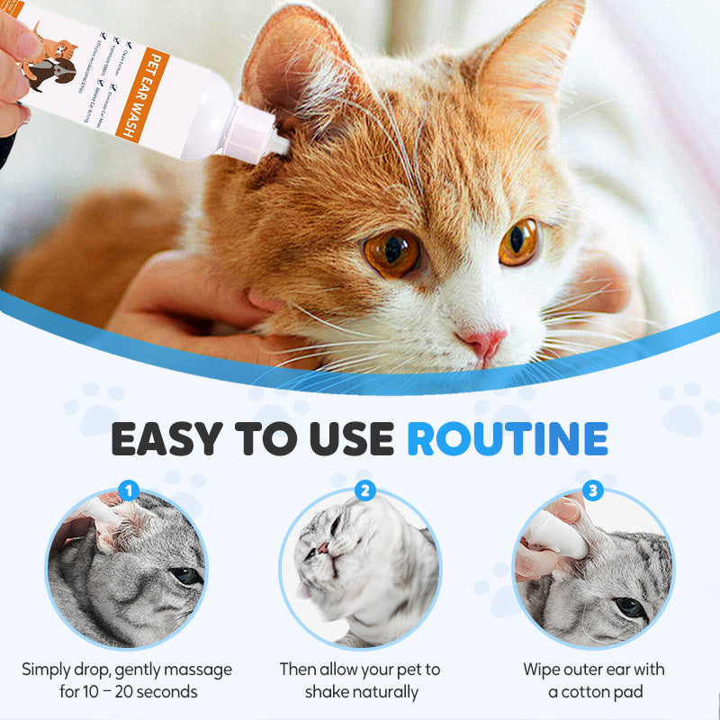 🔥Pet Ear Cleaning Ear Drops For Cats And Dogs - To Remove Earwax And Ear Mites - Ear Canal Cleaning Solution