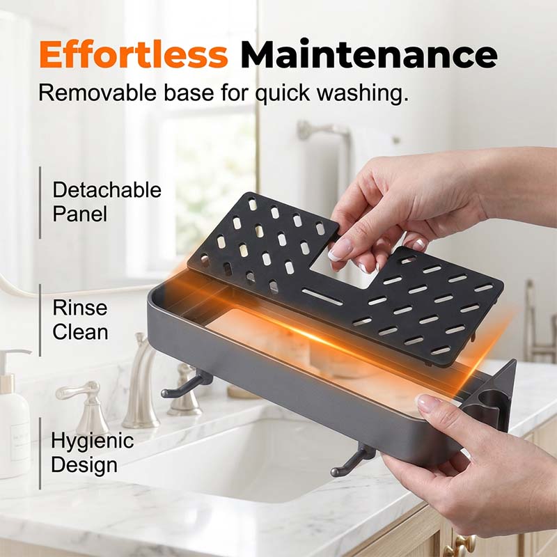 Drill-Free Shower Caddy Shelf for Slide Bar