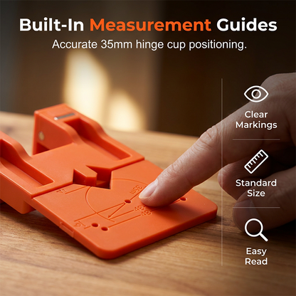 ⏰ Cabinet Door Hinge Drilling Guide – Magnetic Clamp, Precise Alignment, 35mm 🪚