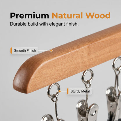 📢📢49% OFF !! ⏰Multi-Clip Wooden Hanger for Closet Organization