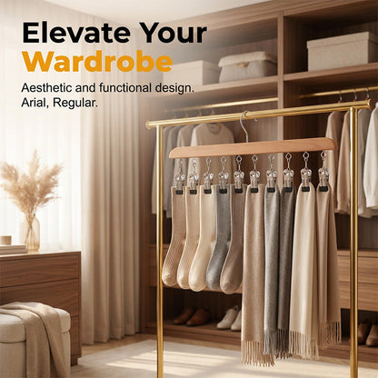 📢📢49% OFF !! ⏰Multi-Clip Wooden Hanger for Closet Organization