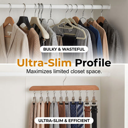 📢📢49% OFF !! ⏰Multi-Clip Wooden Hanger for Closet Organization