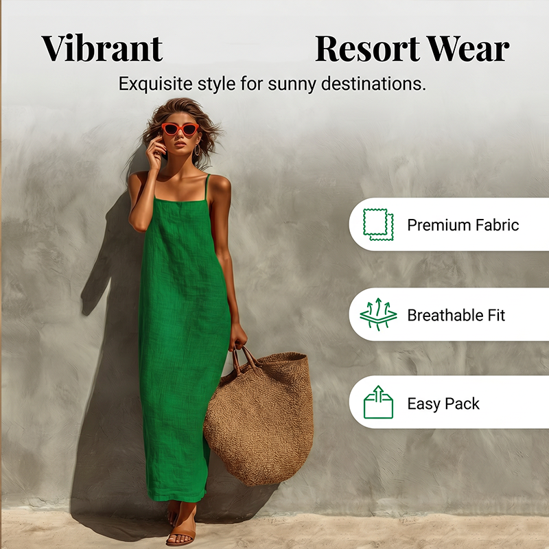 🏖️Summer Hot Sale - Up to 49% OFF💐Women's Casual Solid Color Slip Dress🌷