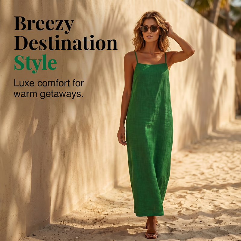 🏖️Summer Hot Sale - Up to 49% OFF💐Women's Casual Solid Color Slip Dress🌷