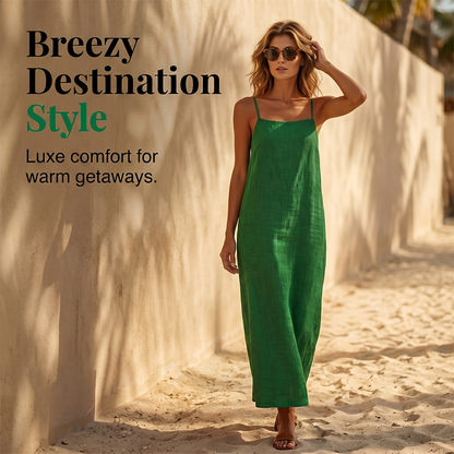 🏖️Summer Hot Sale - Up to 49% OFF💐Women's Casual Solid Color Slip Dress🌷