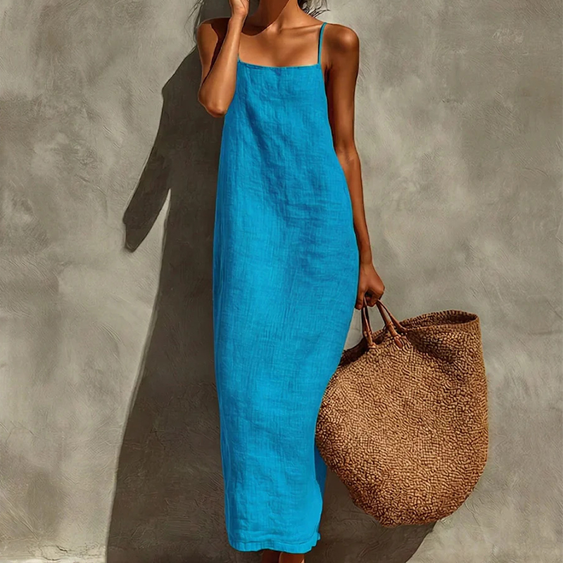 🏖️Summer Hot Sale - Up to 49% OFF💐Women's Casual Solid Color Slip Dress🌷