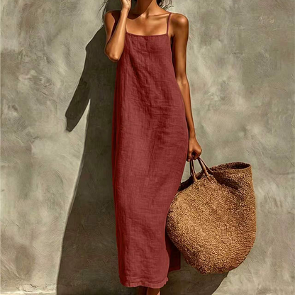 🏖️Summer Hot Sale - Up to 49% OFF💐Women's Casual Solid Color Slip Dress🌷