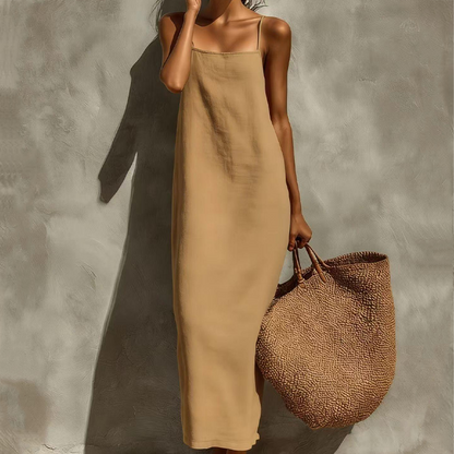🏖️Summer Hot Sale - Up to 49% OFF💐Women's Casual Solid Color Slip Dress🌷