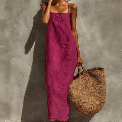 🏖️Summer Hot Sale - Up to 49% OFF💐Women's Casual Solid Color Slip Dress🌷