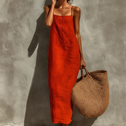 🏖️Summer Hot Sale - Up to 49% OFF💐Women's Casual Solid Color Slip Dress🌷