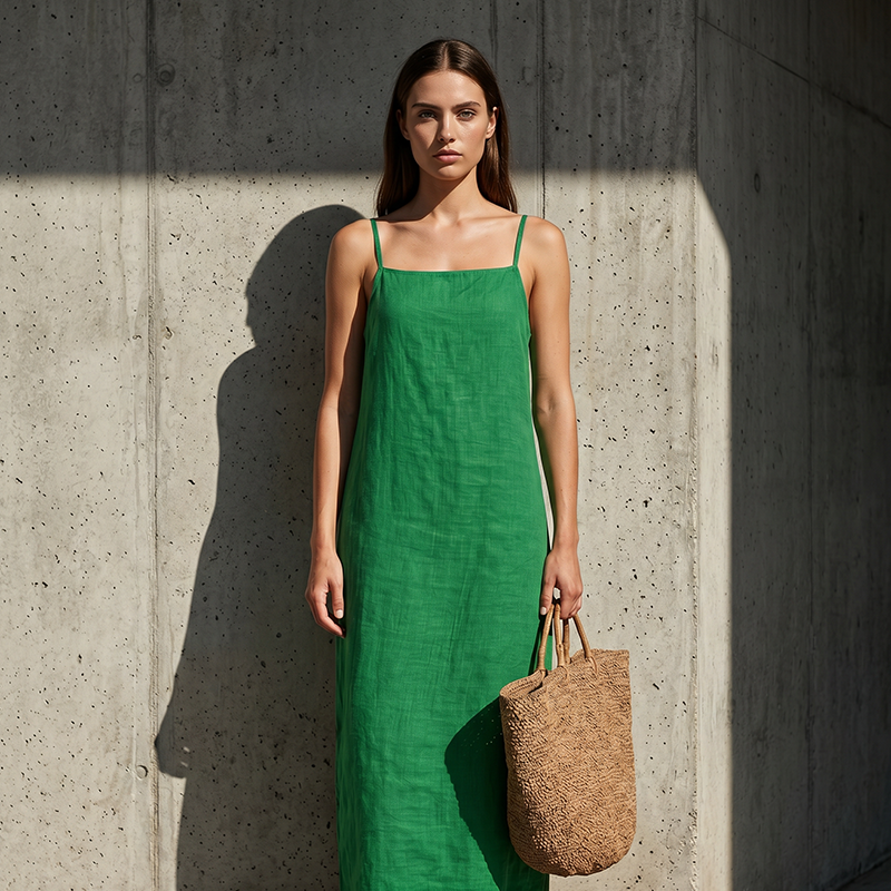 🏖️Summer Hot Sale - Up to 49% OFF💐Women's Casual Solid Color Slip Dress🌷
