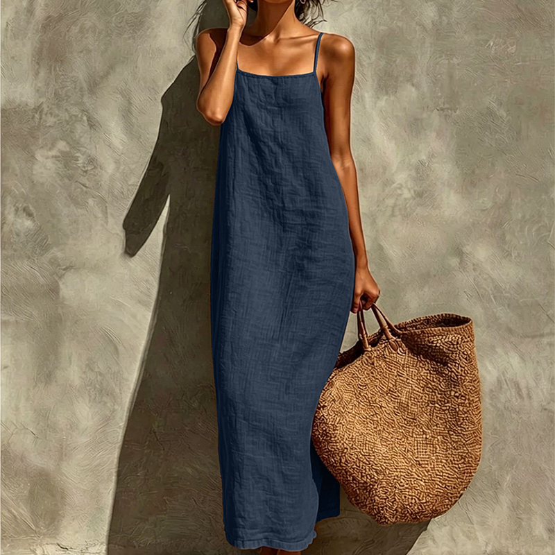 🏖️Summer Hot Sale - Up to 49% OFF💐Women's Casual Solid Color Slip Dress🌷