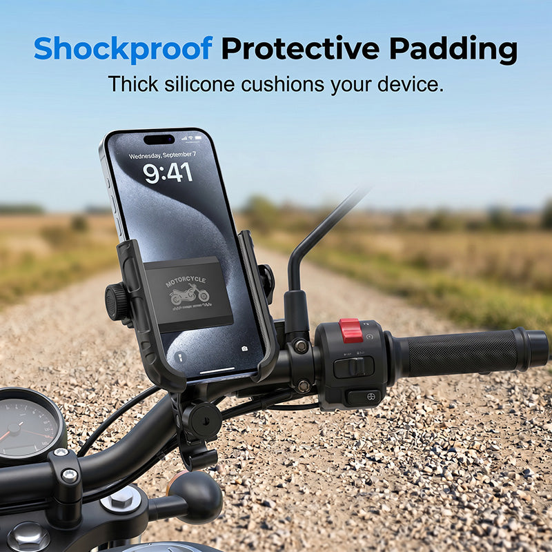 🚴‍♂️ Quick-Release Bike Phone Mount – SecureLock & Shockproof Padding 📱
