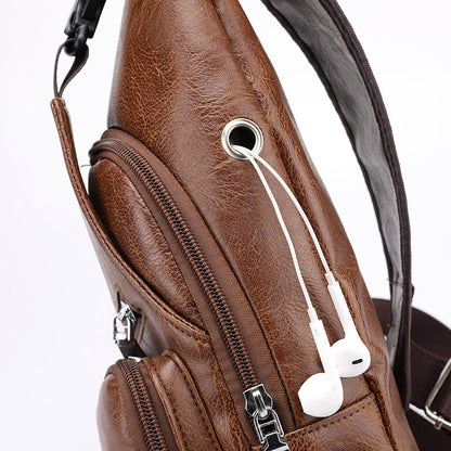 📢📢49% OFF !! ⏰Exquisite Gift - Men's Multifunctional High Quality Leather Chest Bag