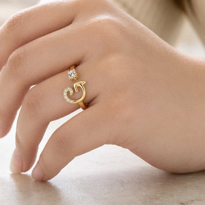 ⏳Limited-time 48% off⏰Adjustable Sparkle Initial Ring for Women💍