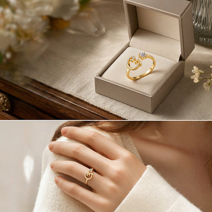 ⏳Limited-time 48% off⏰Adjustable Sparkle Initial Ring for Women💍