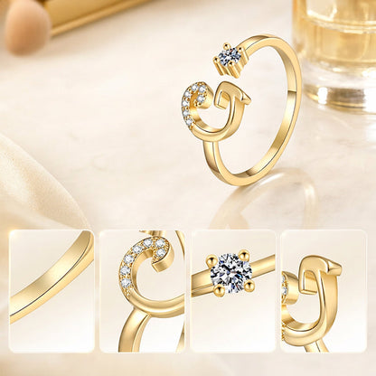 ⏳Limited-time 48% off⏰Adjustable Sparkle Initial Ring for Women💍