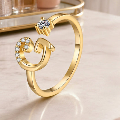 ⏳Limited-time 48% off⏰Adjustable Sparkle Initial Ring for Women💍