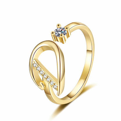 ⏳Limited-time 48% off⏰Adjustable Sparkle Initial Ring for Women💍